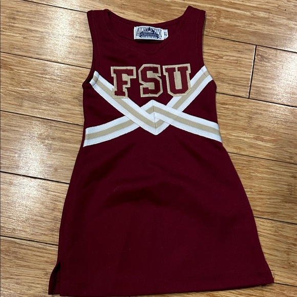 FSU Osceola Seminole Kids Cheerleading Dress - Burgundy, White & Gold 2T Florida - Picture 1 of 6